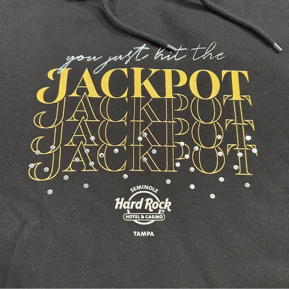 Hard Rock Tampa Jackpot Hoodie XX Large Black Pullover Sweatshirt - Picture 2 of 4